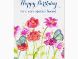 Happy Birthday Card to A Special Friend Happy Birthday Special Friend Blue butterflies Card