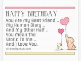 Happy Birthday Card to My Best Friend You are My Best Friend My Human Diary Friend Birthday Card