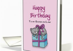 Happy Birthday Card to My Sister In Law Happy Birthday to My Sister In Law Cat Tied Up On top Of