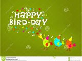 Happy Birthday Card with Photo and Music Happy Birthday Birds Greeting Card Stock Illustration