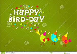 Happy Birthday Card with Photo and Music Happy Birthday Birds Greeting Card Stock Illustration