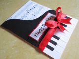 Happy Birthday Card with Photo and Music Piano Happy Birthday Card Music themed Birthday Greeting