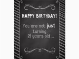 Happy Birthday Cards 21 Years Old 21 Year Old Happy Birthday Chalkboard Look Card Zazzle