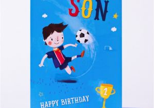 Happy Birthday Cards for A son Birthday Card Happy Birthday son Football Character