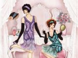 Happy Birthday Cards for Ladies Art Deco 1920 39 S Flapper Ladies Dressing Happy Birthday