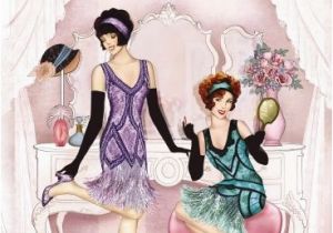 Happy Birthday Cards for Ladies Art Deco 1920 39 S Flapper Ladies Dressing Happy Birthday