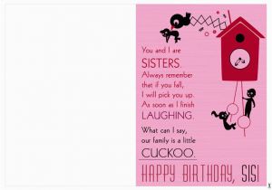 Happy Birthday Cards for Sister Funny Cool and Funny Printable Happy Birthday Card and Clip Art