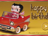 Happy Birthday Cards with Cars Betty Boop Red Car Happy Birthday Card Happy Birthday