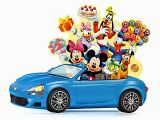 Happy Birthday Cards with Cars Disney Pop Up Blue Car with Flashing Lights Blinks to