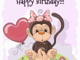 Happy Birthday Cards with Monkeys Biglietto Di Auguri Per Il Compleanno Con La Scimmia