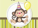 Happy Birthday Cards with Monkeys Cartoon Monkey Birthday Card Vector Printables