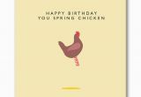 Happy Birthday Chicken Card 39 Happy Birthday Spring Chicken 39 Birthday Card by Loveday