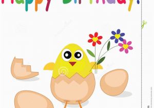Happy Birthday Chicken Card Birthday Card Stock Vector Illustration Of Nature Happy