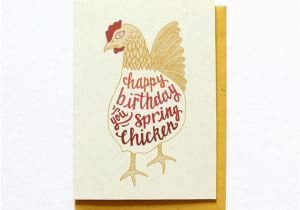 Happy Birthday Chicken Card Funny Birthday Card Happy Birthday You Spring by Hennelpaperco