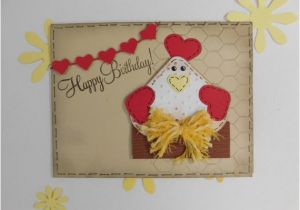 Happy Birthday Chicken Card Happy Birthday Country Chicken Card by Justdreamitcreations