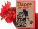 Happy Birthday Chicken Card Items Similar to Happy Birthday Chicken Lino Print