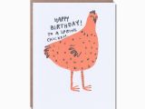 Happy Birthday Chicken Card Spring Chicken Birthday Egg Press