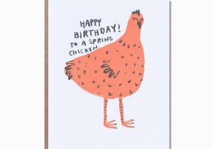 Happy Birthday Chicken Card Spring Chicken Birthday Egg Press