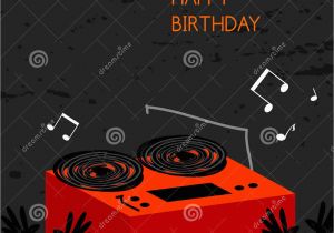 Happy Birthday Dj Card Happy Birthday Card Stock Vector Illustration Of