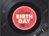 Happy Birthday Dj Card Happy Birthday Card Vinyl Illustration Background Vector