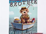 Happy Birthday Fishing Cards Birthday Card for Your Brother Fishing Bear Only 1 49
