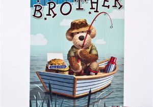 Happy Birthday Fishing Cards Birthday Card for Your Brother Fishing Bear Only 1 49