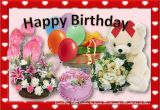 Happy Birthday Flowers and Balloons Images Beautiful Birthday Card with Flowers Balloons Gifts and
