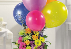 Happy Birthday Flowers and Balloons Pictures Birthday Flowers Ideas with Colorful Balloons Png 1 Comment