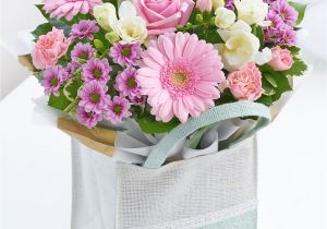 Happy Birthday Flowers In Box Pink Gift Bag Cooks the Florist