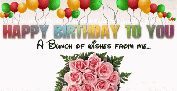 Happy Birthday Flowers with Balloons Cute Happy Birthday Greeting Cards Download