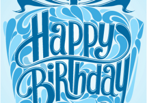 Happy Birthday Gifts for Him Blue Gift Box Happy Birthday Card Birthday Greeting