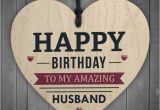 Happy Birthday Gifts for Husband Happy Birthday Husband Wife Hubby Partner Wooden Heart