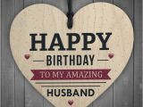 Happy Birthday Gifts for Husband Happy Birthday Husband Wife Hubby Partner Wooden Heart