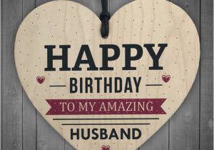 Happy Birthday Gifts for Husband Happy Birthday Husband Wife Hubby Partner Wooden Heart