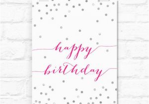 Happy Birthday Girly Quotes Printable Happy Birthday Sign Typography Quote Confetti