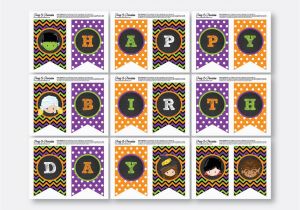 Happy Birthday Halloween Banner Printable Halloween Kids Chalkboard Party Banner Happy Birthday