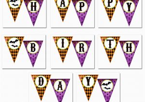 Happy Birthday Halloween Banner Printable Whimsy Halloween Quot Happy Birthday Quot Banner Whimsical Chic