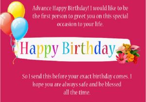 Happy Birthday In Advance Quotes 80 Happy Birthday In Advance Wishes Best Quotes to Say