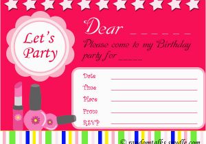 Happy Birthday Invites Template Free Printable Birthday Invitation Cards for Girls