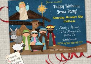 Happy Birthday Jesus Party Invitations Christmas Party Invitation Happy Birthday Jesus Party Invite