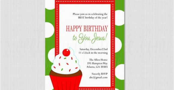 Happy Birthday Jesus Party Invitations Happy Birthday Jesus or Christmas Birthday Invitation by