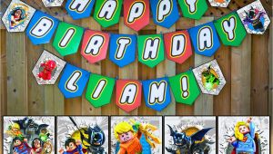 Happy Birthday Lego Banner Printable Lego Justice League Inspired Birthday Banner Instbirthday