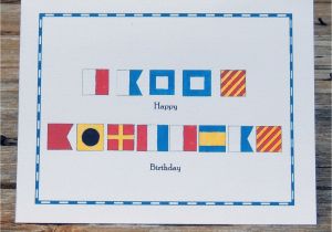 Happy Birthday Marine Cards Nautical Flag Marine Alphabet Code Happy Birthday Card Set Of