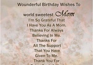 Happy Birthday Mother Quotes From son Dear Mother Wonderful Birthday Wishes to World Sweetest