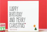 Happy Birthday On Christmas Day Cards 39 Happy Birthday and Merry Christmas 39 Card by Purple Tree