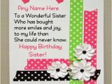 Happy Birthday Online Cards with Name Beautiful Birthday Wishes for Sister with Name Photo