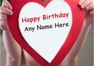 Happy Birthday Online Cards with Name Happy Birthday Wishes Heart Poster with Name