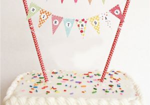 Happy Birthday Pennant Banner Cake topper Amazon Com Mini Happy Birthday Cake Bunting Banner Cake