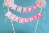 Happy Birthday Pennant Banner Cake topper Birthday Cake Banner Pink Ombre Quot Happy Birthday Quot Cake
