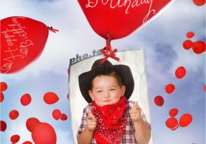 Happy Birthday Photo Card Maker Birthday Card with Flying Balloons Printable Photo Template